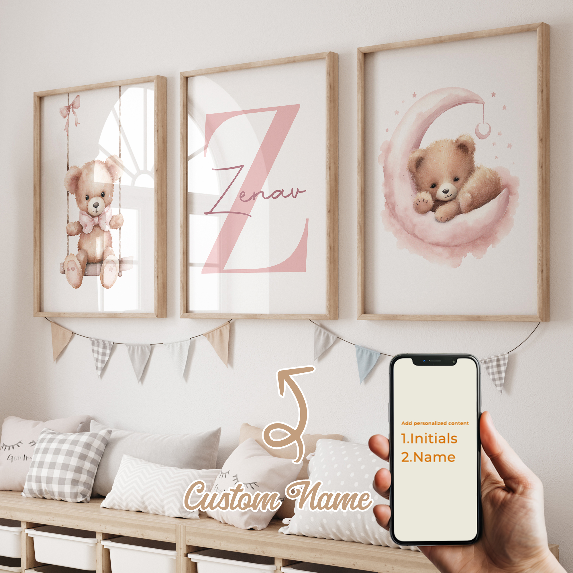 3pcs Personalized Custom Name  - Baby Nursery Wall Decor recensione e prezzo