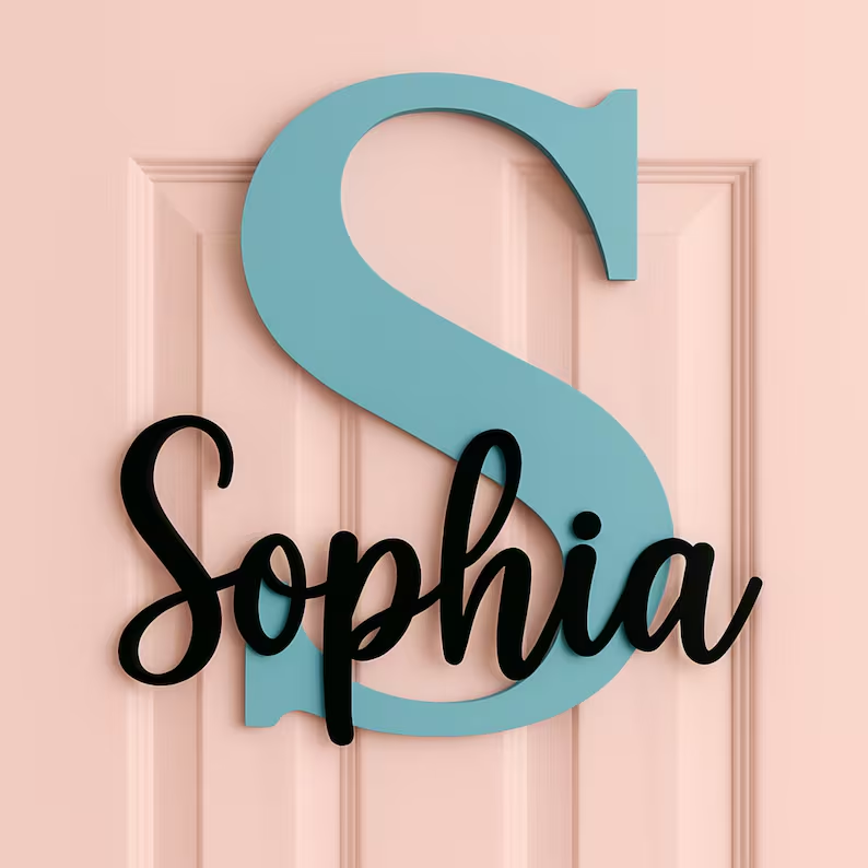 1pc Personalized Wooden Name S - Baby Nursery Wall Decor recensione e prezzo