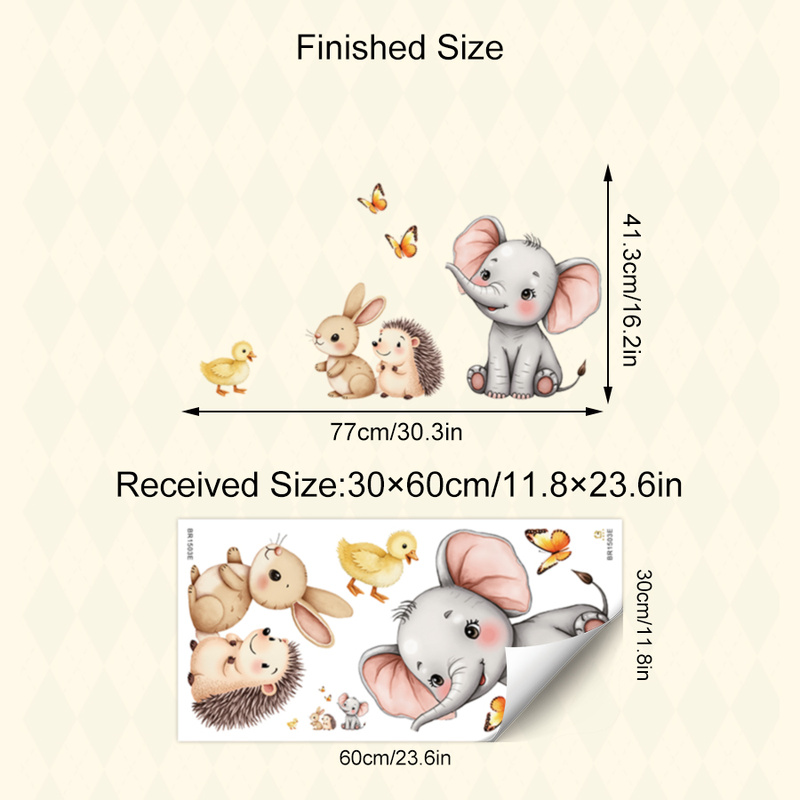 Cartoon Animal Wall Sticker -  - Baby Nursery Wall Decor recensione e prezzo