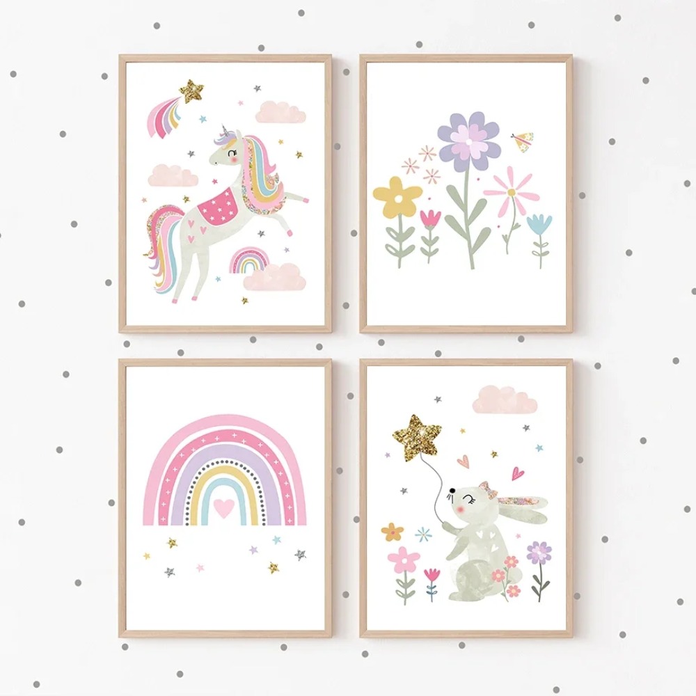 Pink Unicorn Rabbit Rainbow Cl - Baby Nursery Pink recensione e prezzo