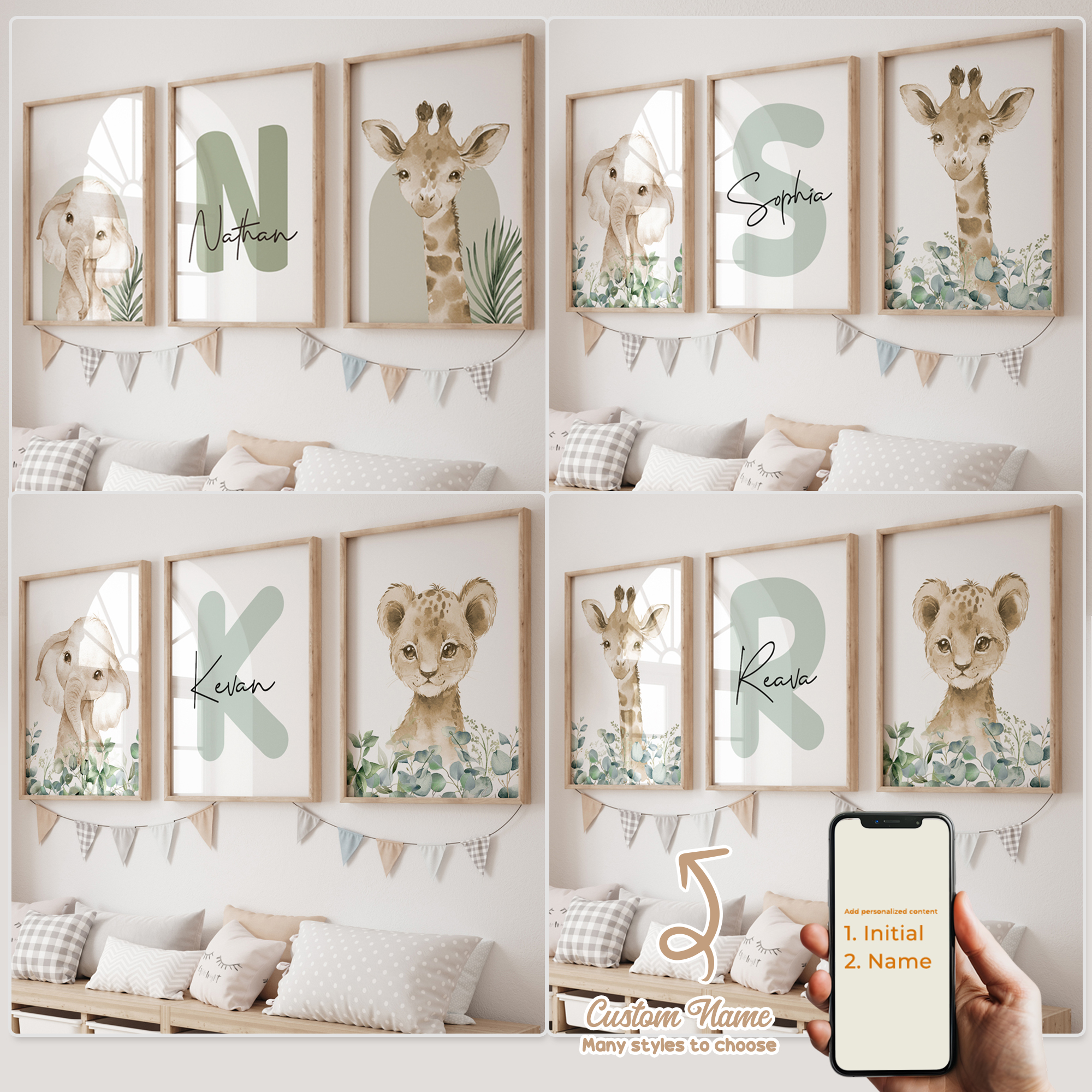 3pcs Personalized Custom Name  - Baby Nursery Wall Decor recensione e prezzo