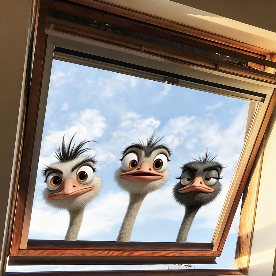 3Pcs Cartoon Ostrich Window De - Baby Nursery Wall Decor recensione e prezzo