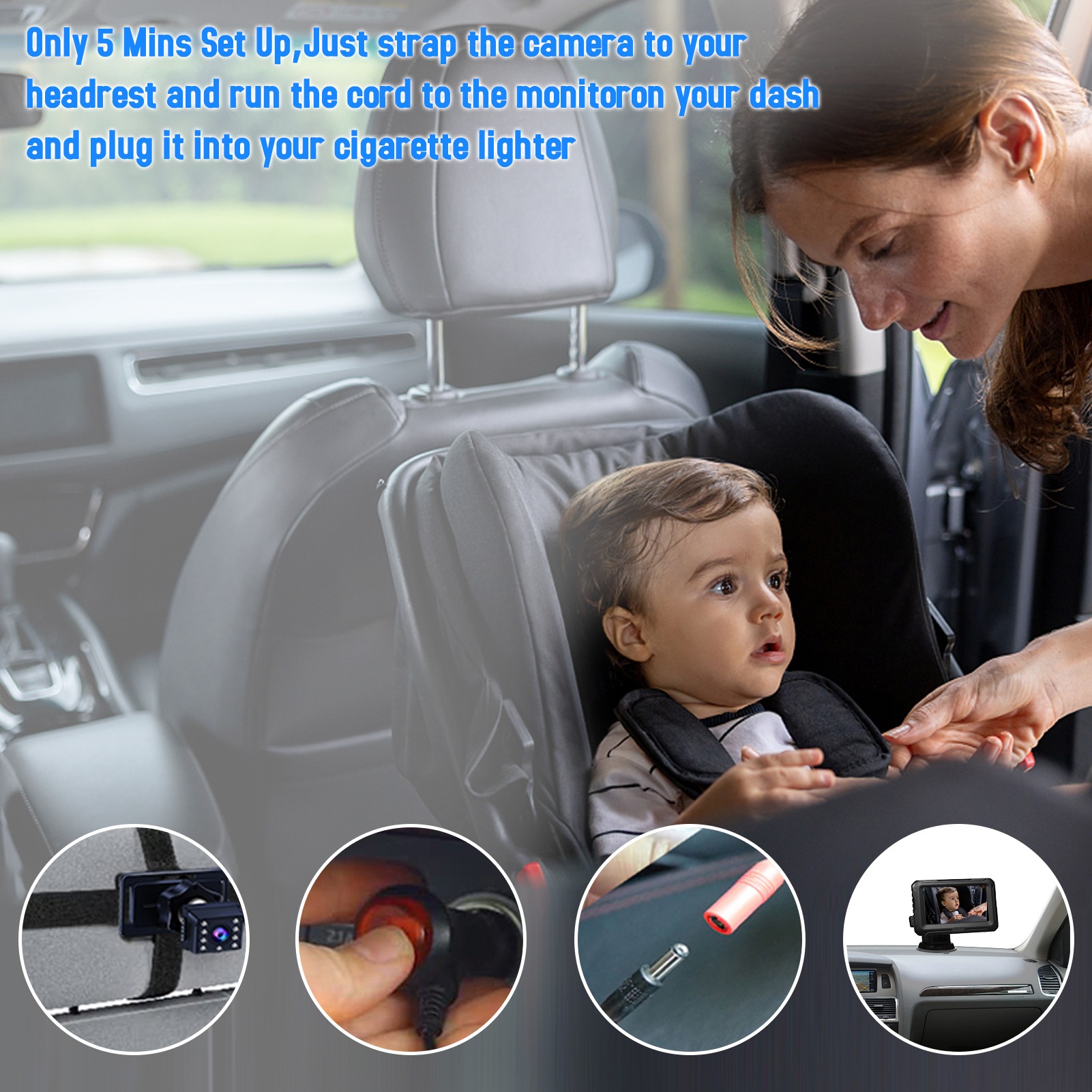 1080P Baby Car Mirror with 4.3 - Baby Nursery Camera recensione e prezzo