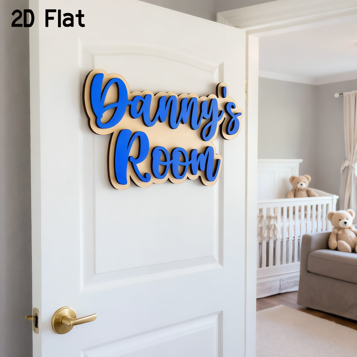 1Pc Cutom Blue Wooden Acrylic  - Baby Nursery Wall Decor recensione e prezzo