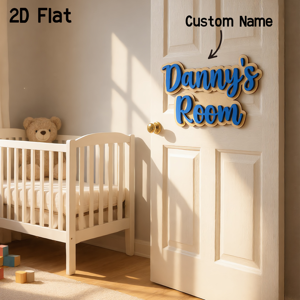 1Pc Cutom Blue Wooden Acrylic  - Baby Nursery Wall Decor recensione e prezzo