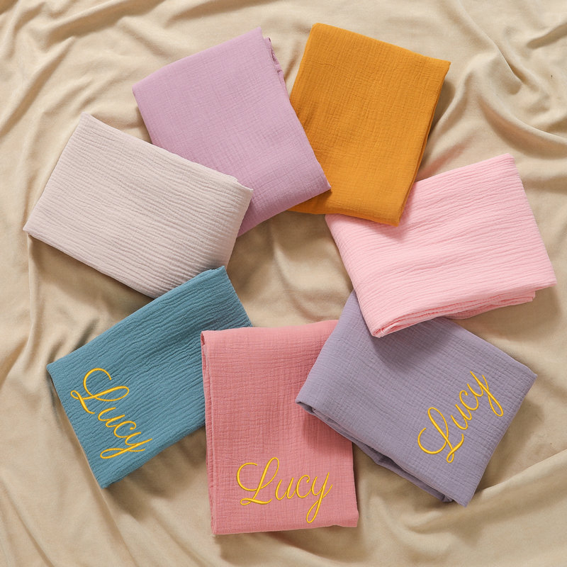 Personalized Name Embroidered  - Swaddle Blanket Muslin recensione e prezzo