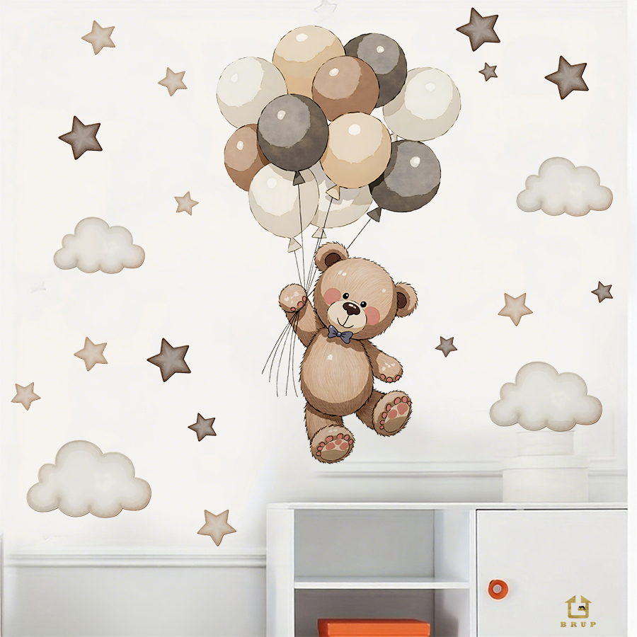 Adorable Teddy Bear Wall Decal - Baby Nursery Ideas recensione e prezzo