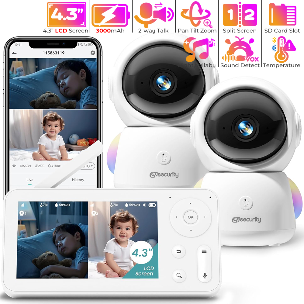 2K Baby Monitor with 2 Cameras - Baby Nursery Camera recensione e prezzo