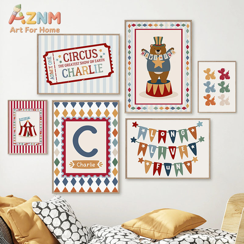 Circus Bear Magician Dog Quote - Baby Nursery Quotes Wall Art recensione e prezzo