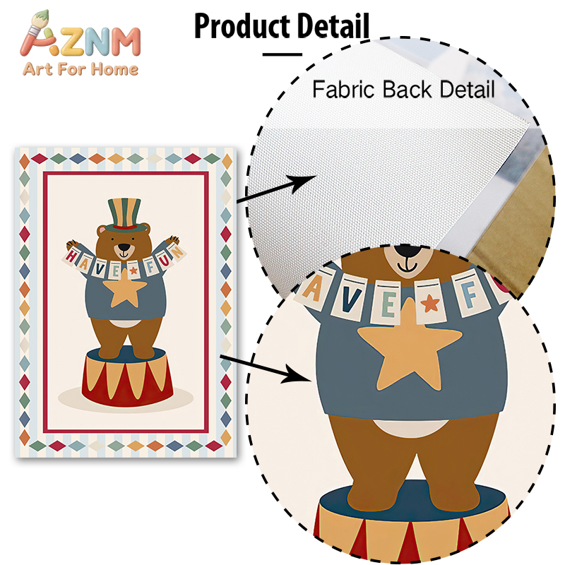 Circus Bear Magician Dog Quote - Baby Nursery Quotes Wall Art recensione e prezzo