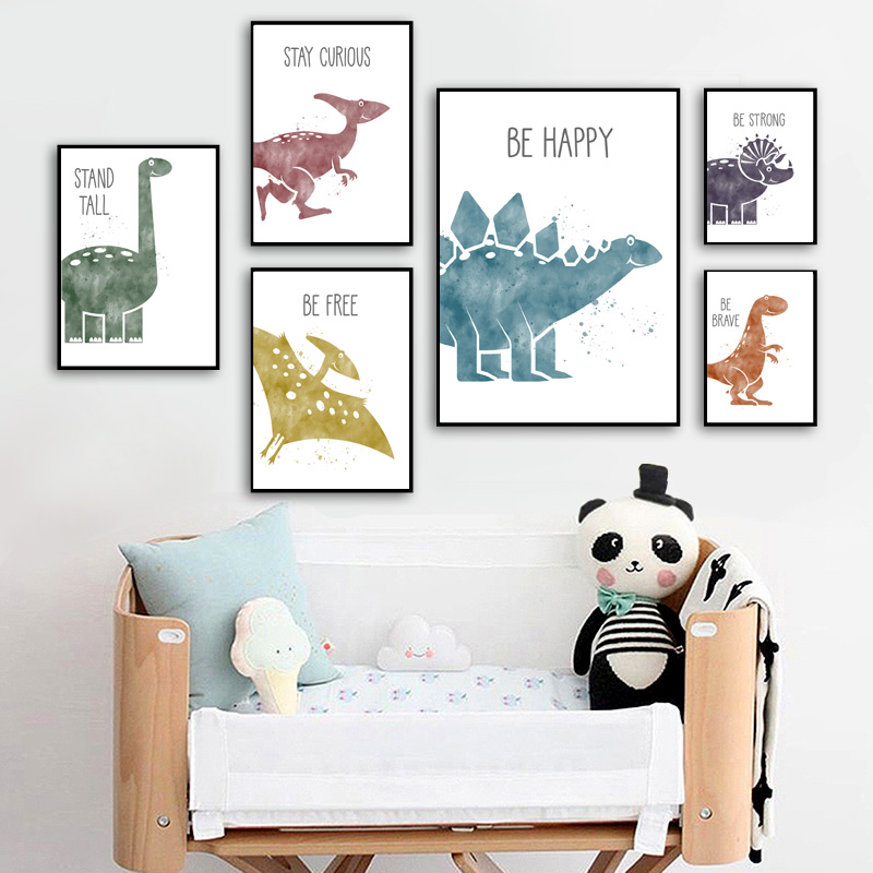 Cute Dinosaur Cartoon Animal Q - Baby Nursery Quotes Wall Art recensione e prezzo